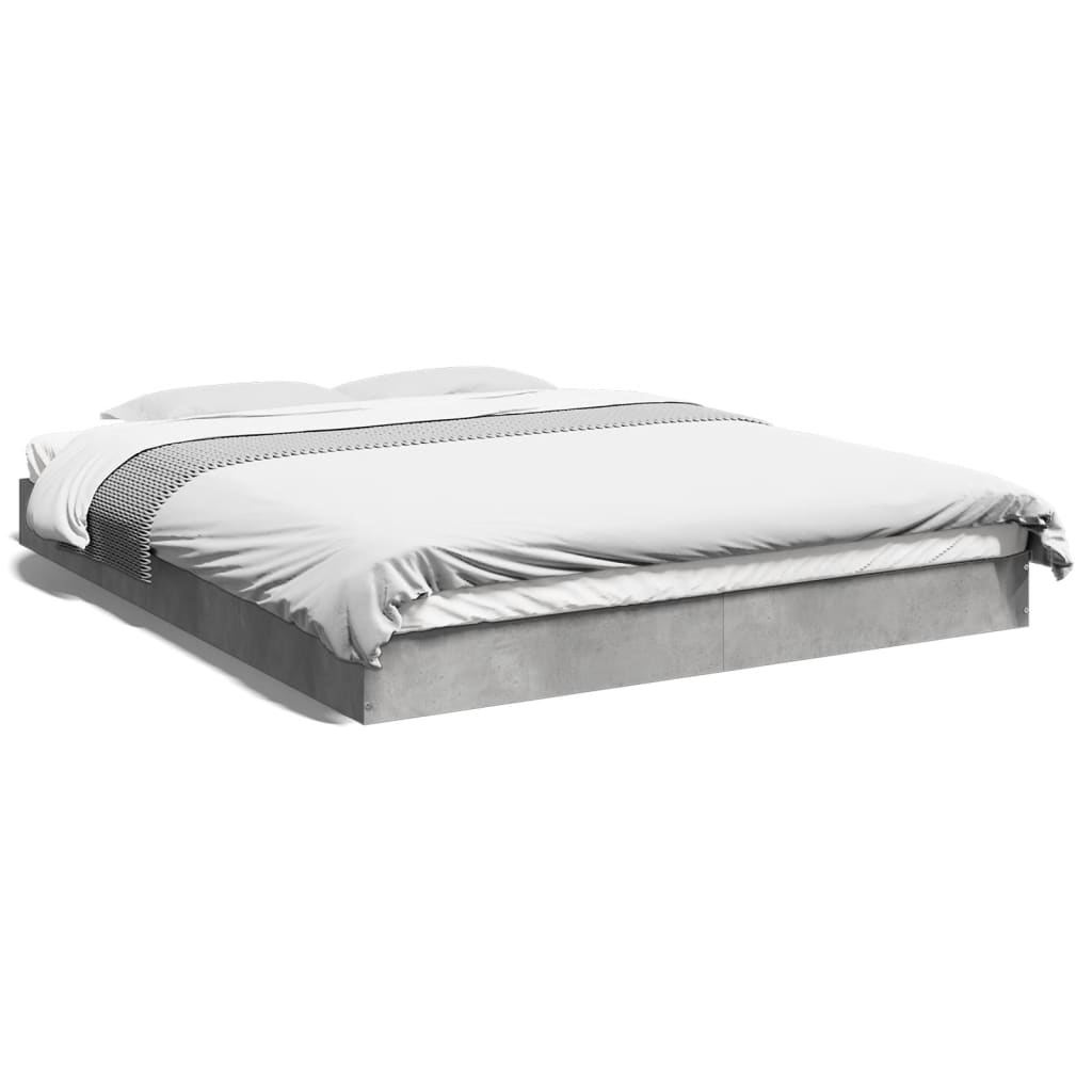 vidaXL Bed Frame without Mattress Concrete Grey 160x200 cm