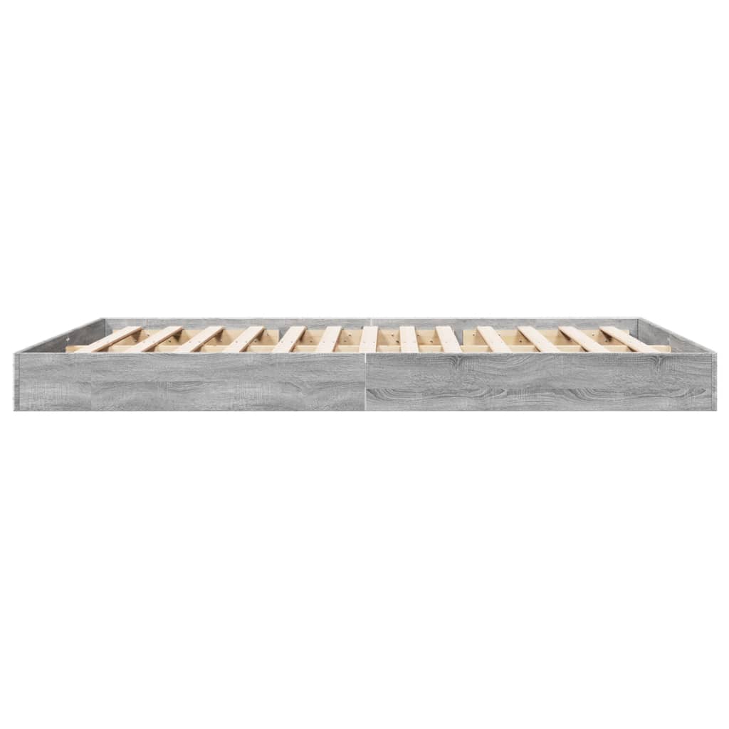 Bed Frame without Mattress Grey Sonoma 160x200 cm Engineered Wood