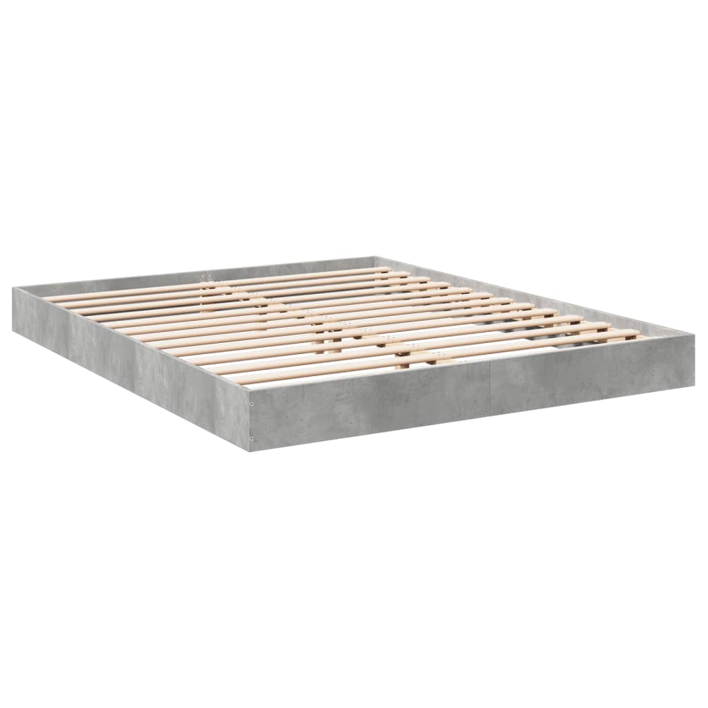 vidaXL Bed Frame without Mattress Concrete Grey 150x200 cm King Size