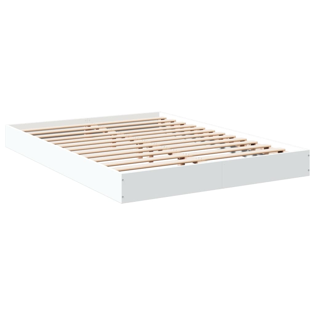 vidaXL Bed Frame without Mattress White 140x200 cm Engineered Wood