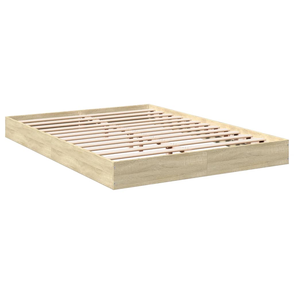 vidaXL Bed Frame without Mattress Sonoma Oak 140x200 cm Engineered Wood