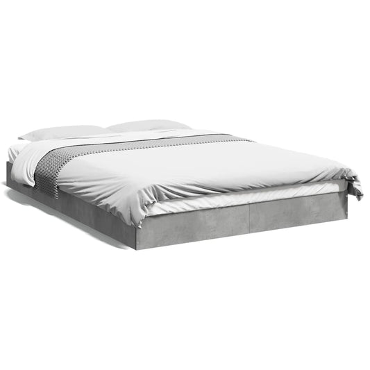 vidaXL Bed Frame without Mattress Concrete Grey 140x200 cm