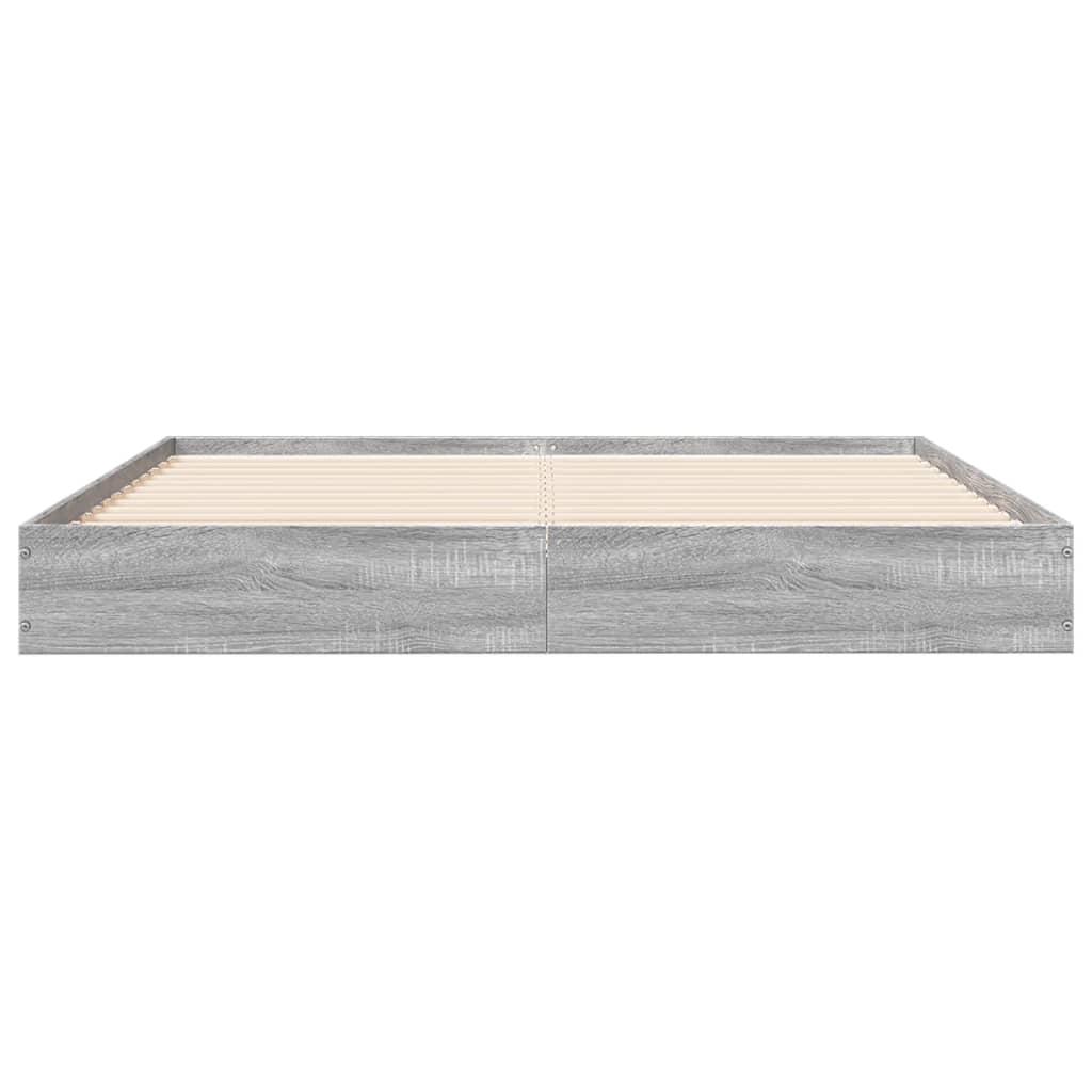 vidaXL Bed Frame without Mattress Grey Sonoma 140x200 cm Engineered Wood