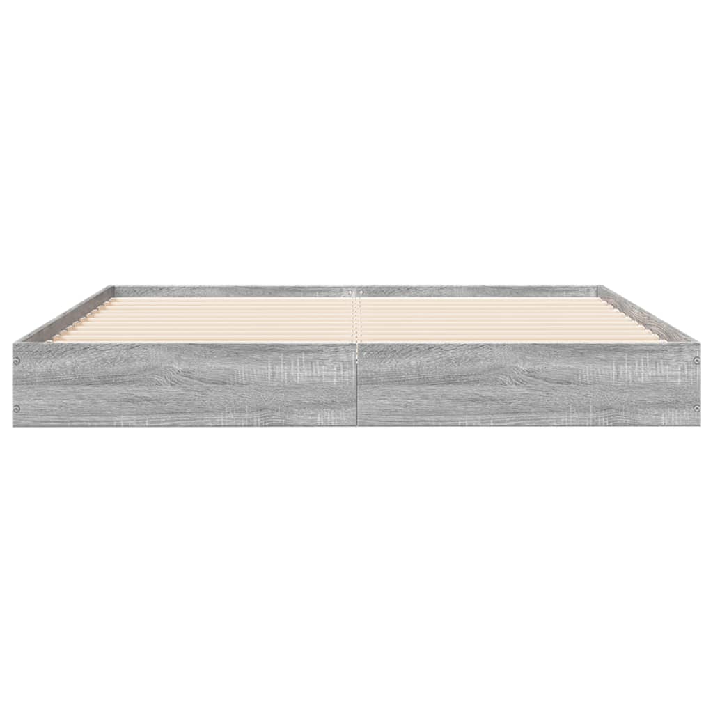 vidaXL Bed Frame without Mattress Grey Sonoma 120x200 cm Engineered Wood