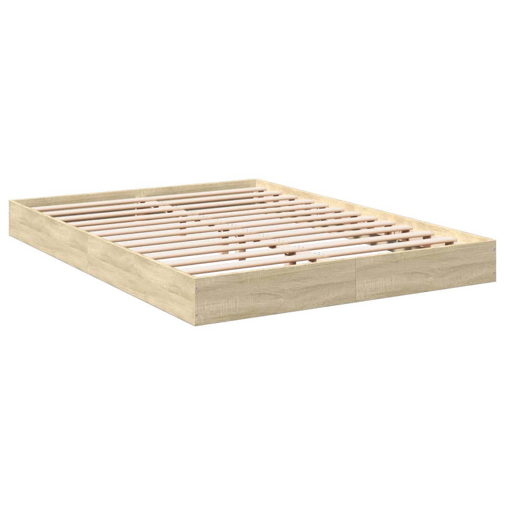 vidaXL Bed Frame without Mattress Sonoma Oak 140x190 cm Engineered Wood