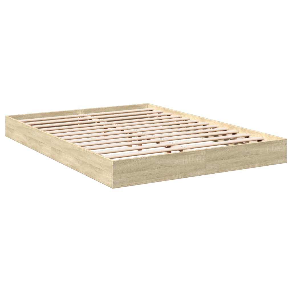 vidaXL Bed Frame without Mattress Sonoma Oak 140x190 cm Engineered Wood