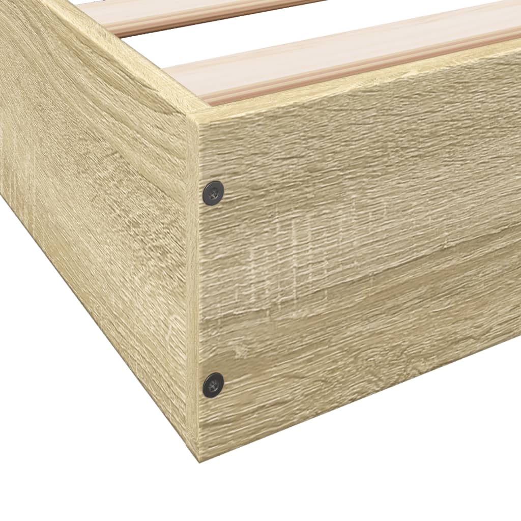 vidaXL Bed Frame without Mattress Sonoma Oak 140x190 cm Engineered Wood