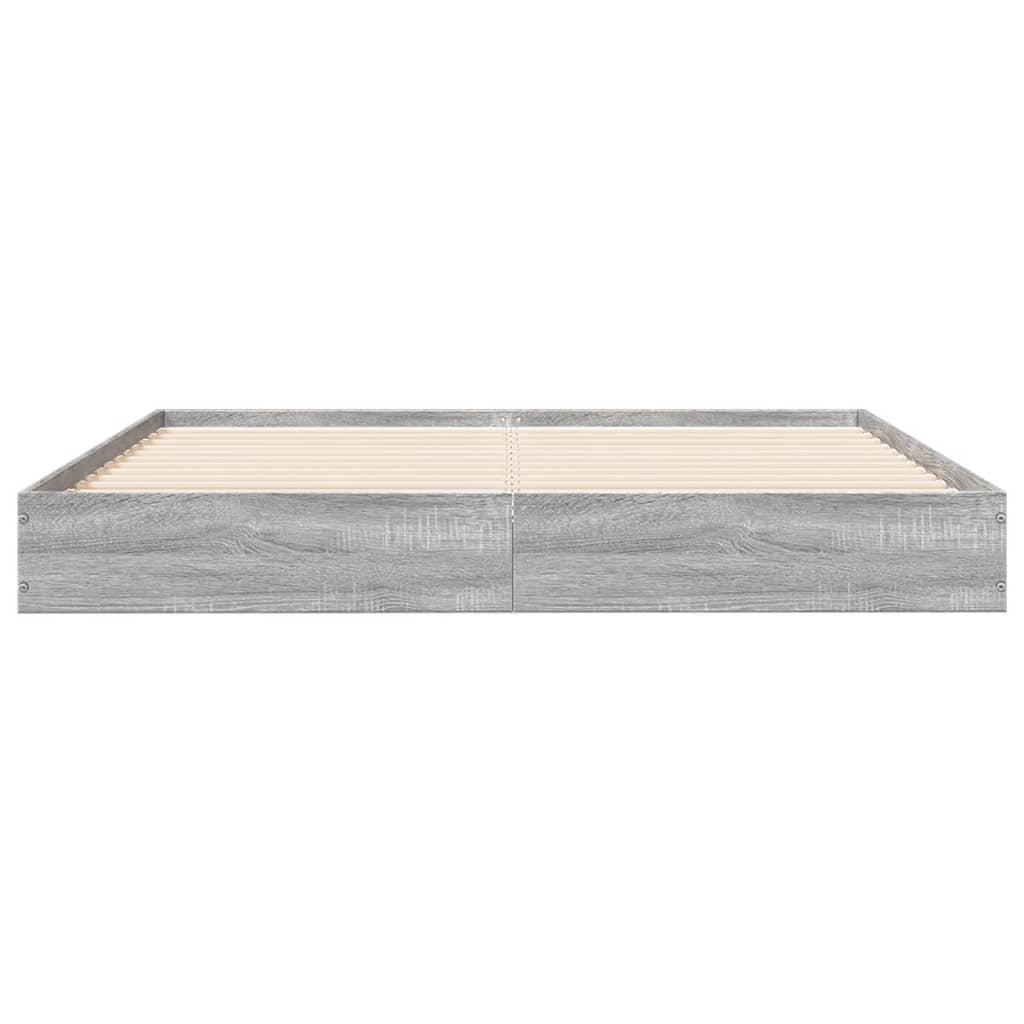 vidaXL Bed Frame without Mattress Grey Sonoma 135x190 cm Double Engineered Wood