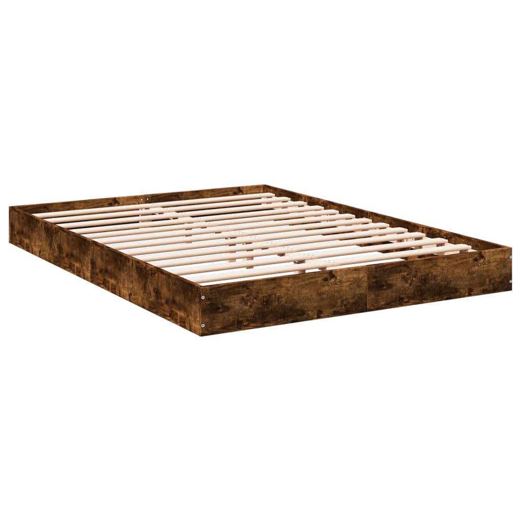 vidaXL Bed Frame without Mattress Smoked Oak 120x190 cm Small Double Engineered Wood