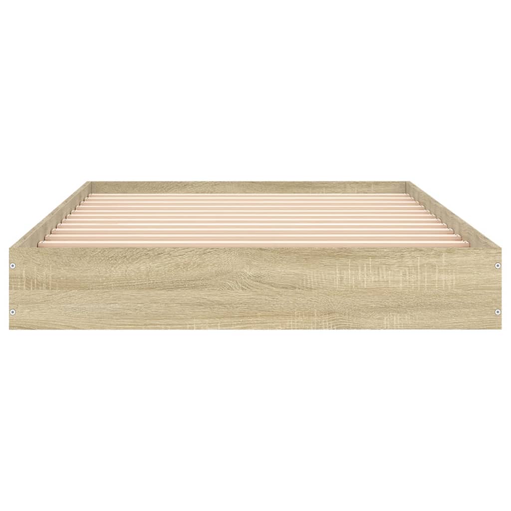 vidaXL Bed Frame without Mattress Sonoma Oak 100x200 cm Engineered Wood