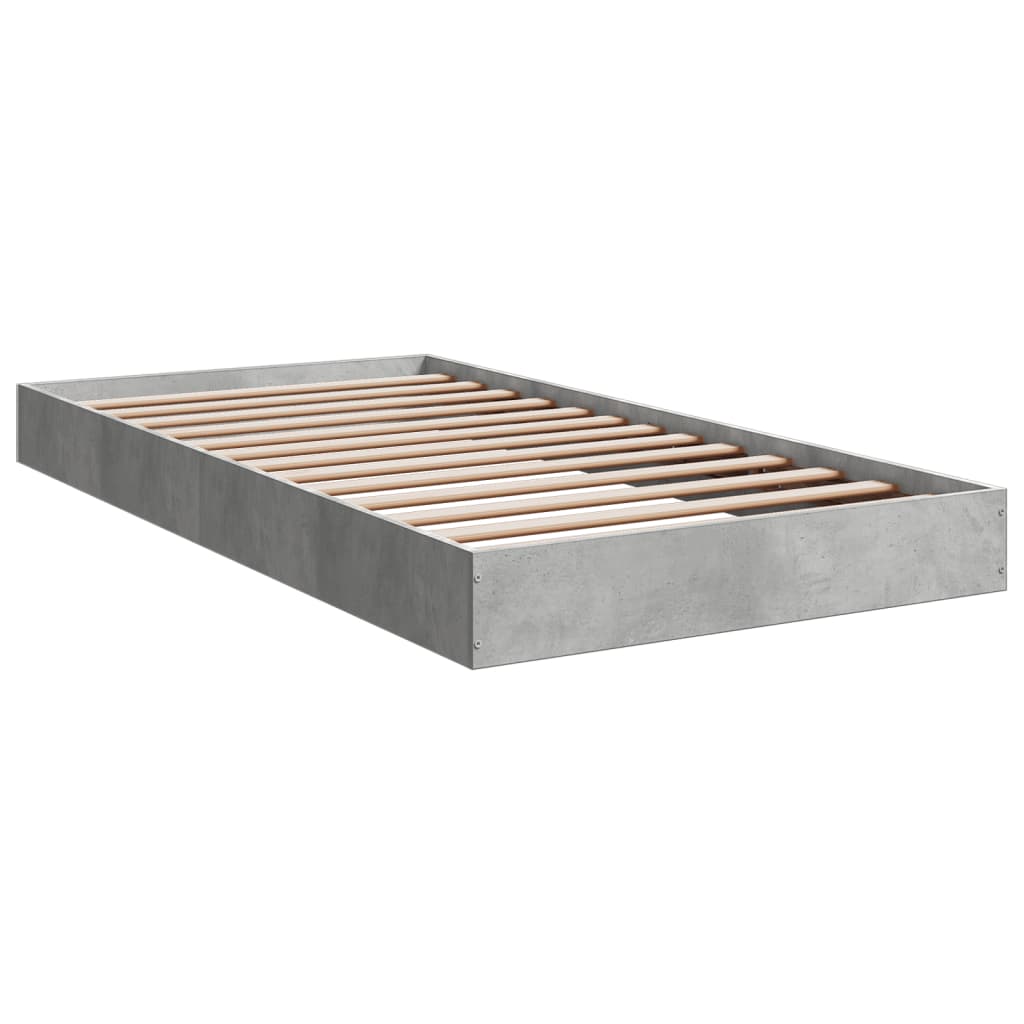 vidaXL Bed Frame without Mattress Concrete Grey 100x200 cm