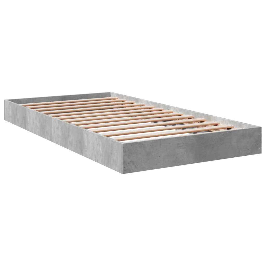 vidaXL Bed Frame without Mattress Concrete Grey 100x200 cm