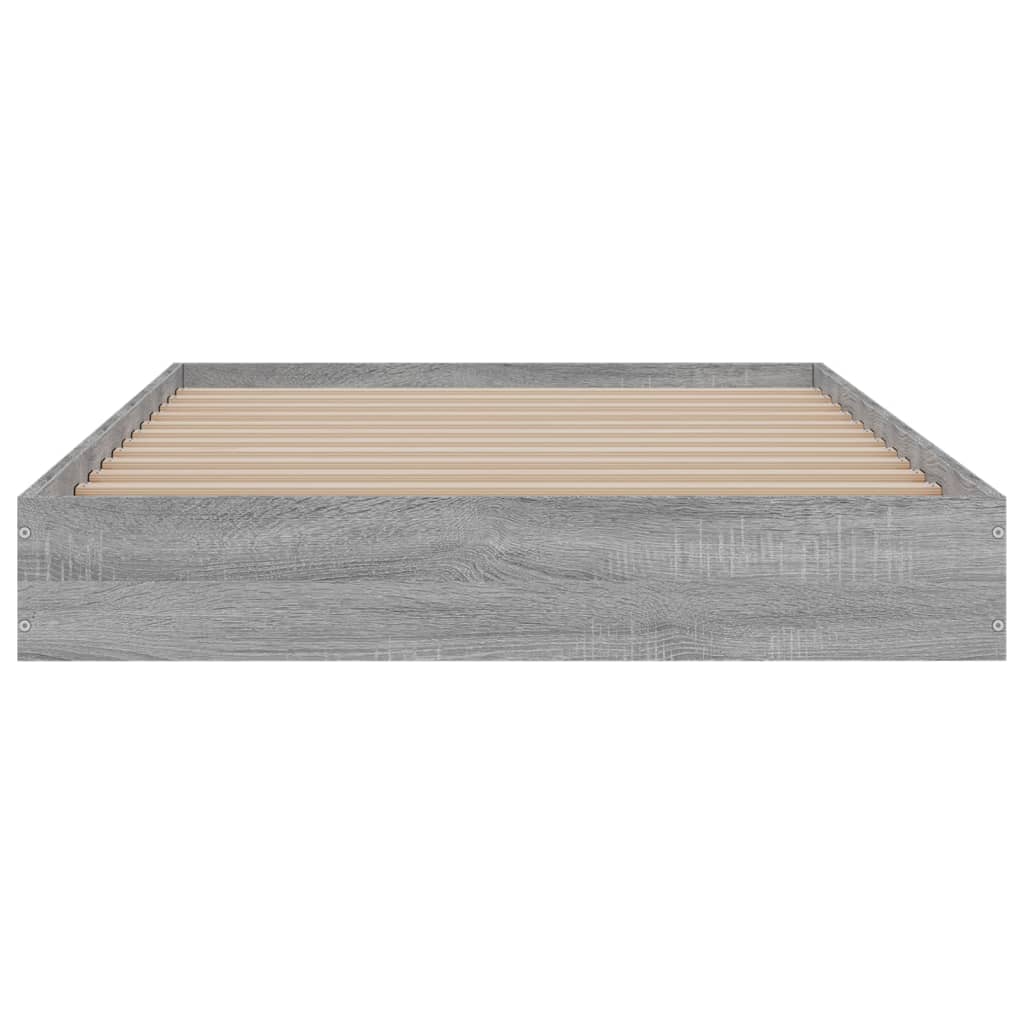 vidaXL Bed Frame without Mattress Grey Sonoma 100x200 cm Engineered Wood