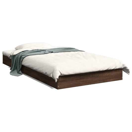 vidaXL Bed Frame without Mattress Brown Oak 100x200 cm Engineered Wood