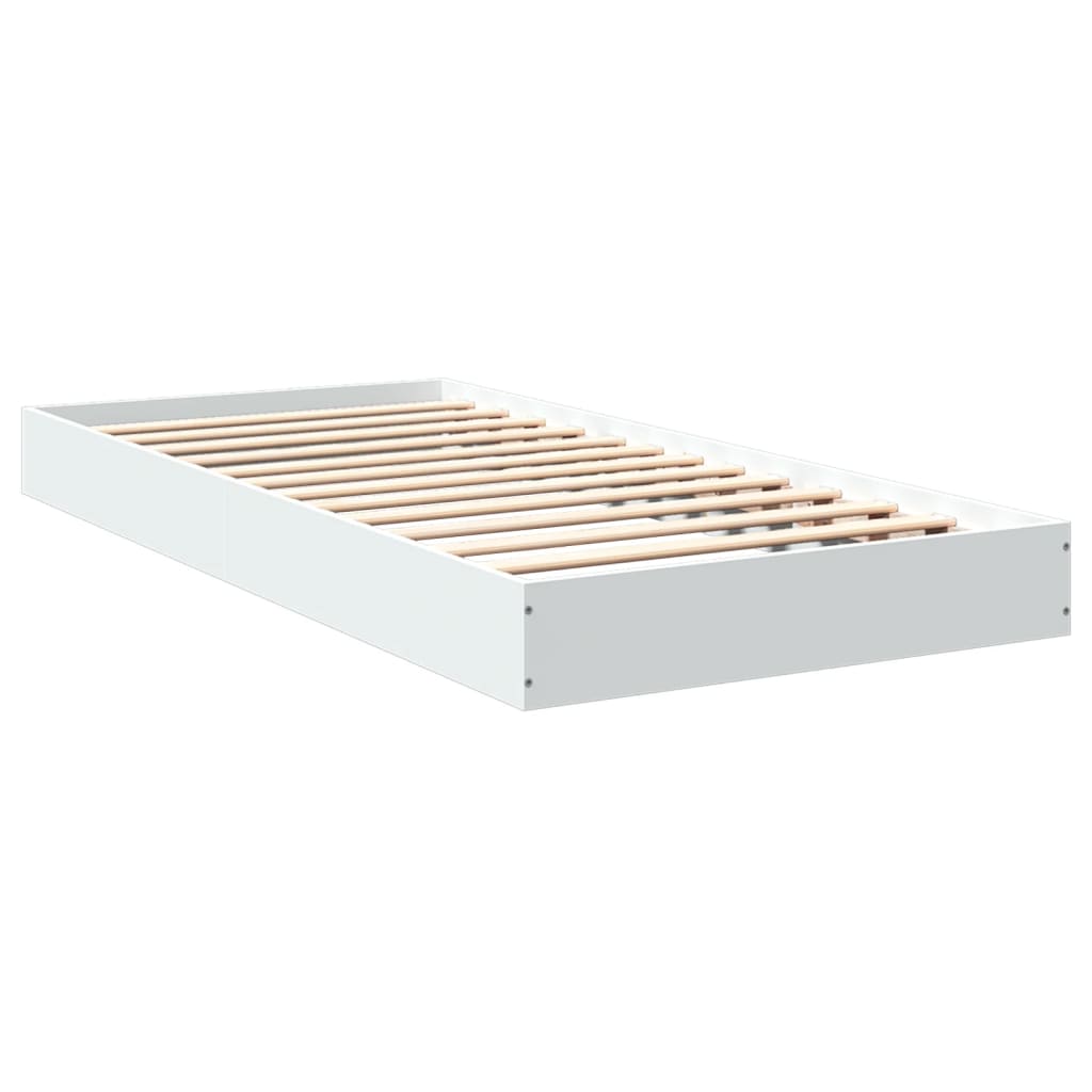 vidaXL Bed Frame without Mattress White 90x200 cm Engineered Wood