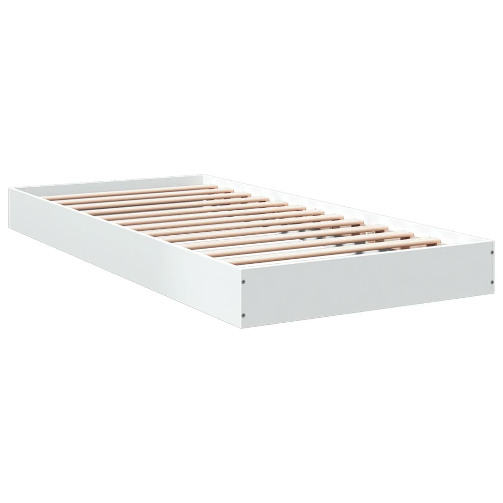 vidaXL Bed Frame without Mattress White 90x200 cm Engineered Wood