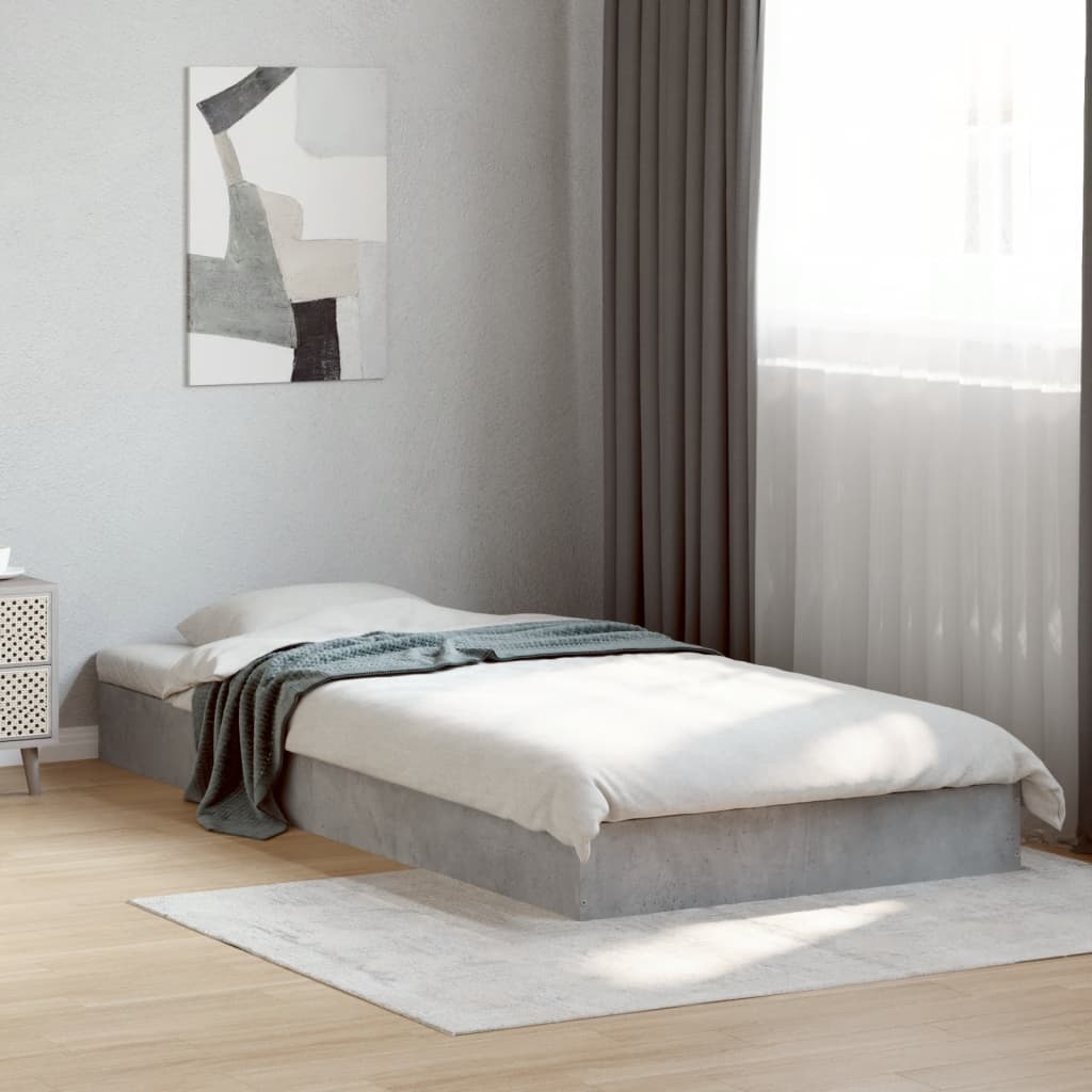 vidaXL Bed Frame without Mattress Concrete Grey 90x200 cm