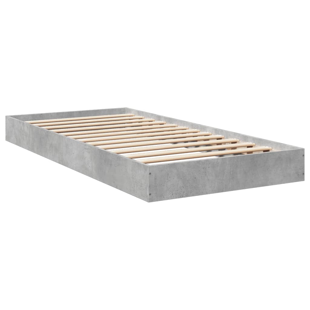 vidaXL Bed Frame without Mattress Concrete Grey 90x200 cm