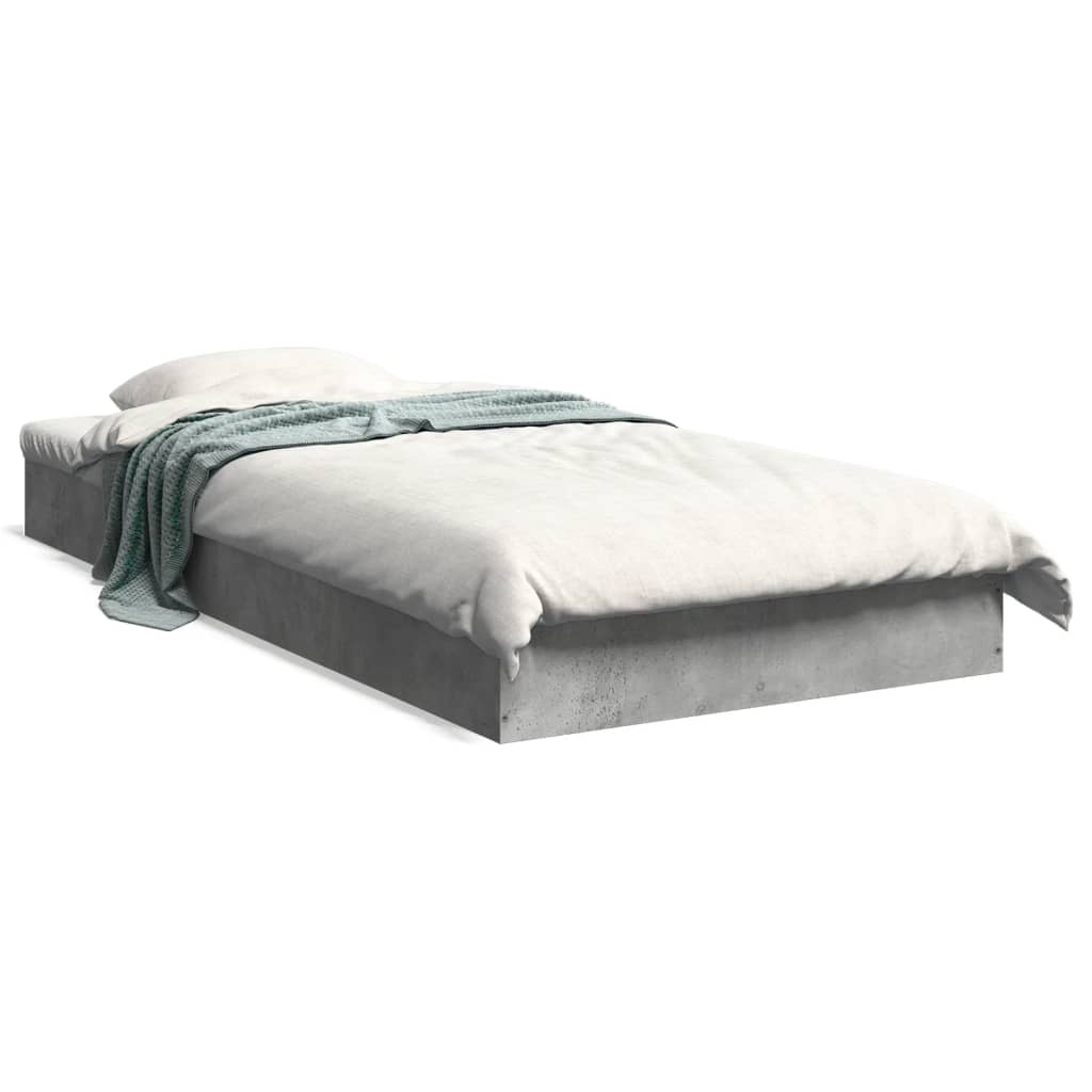 vidaXL Bed Frame without Mattress Concrete Grey 90x200 cm