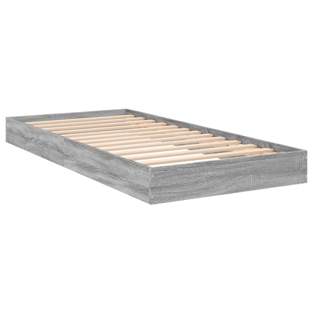 vidaXL Bed Frame without Mattress Grey Sonoma 90x200 cm Engineered Wood