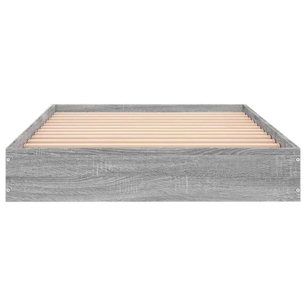 vidaXL Bed Frame without Mattress Grey Sonoma 90x200 cm Engineered Wood