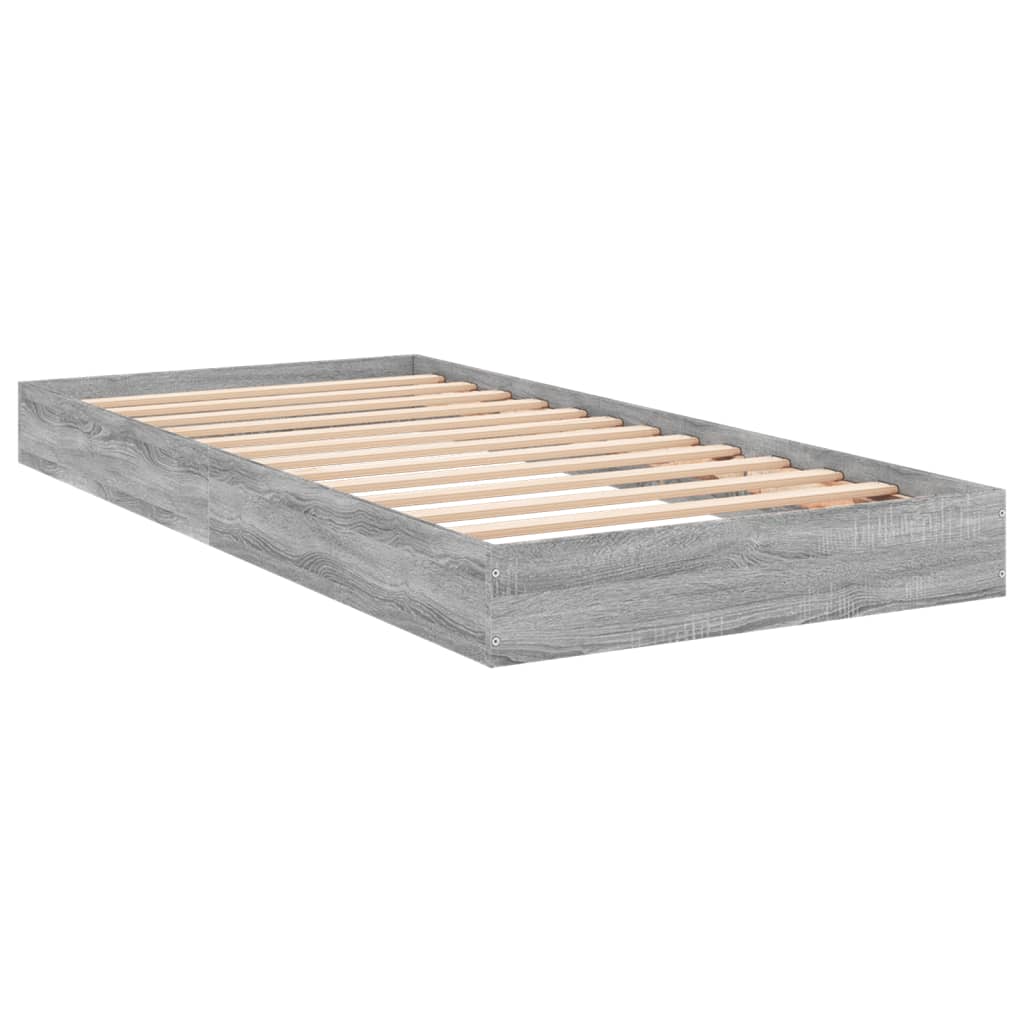 vidaXL Bed Frame without Mattress Grey Sonoma 90x200 cm Engineered Wood