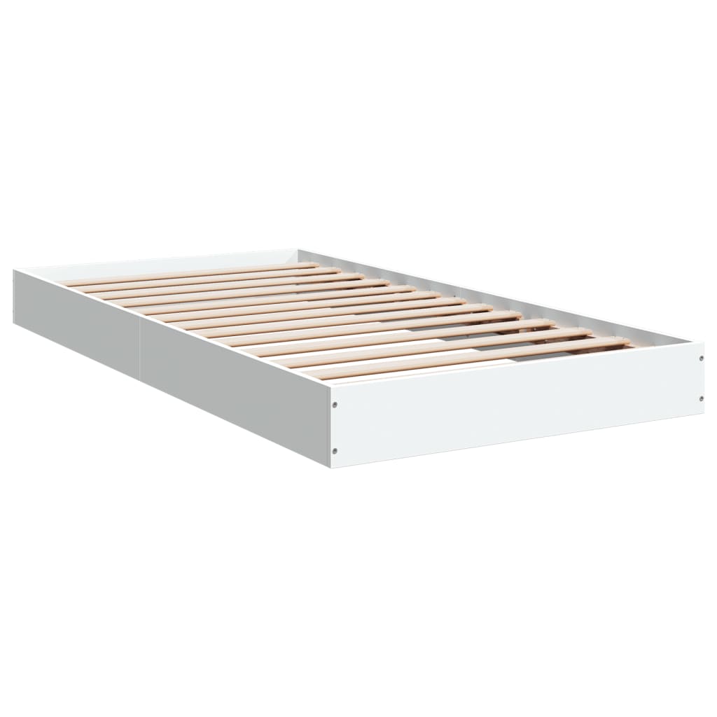 vidaXL Bed Frame without Mattress White 90x190 cm Single Engineered Wood