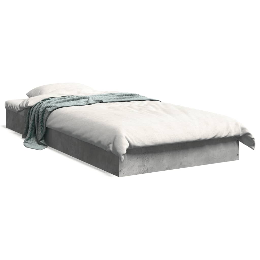 vidaXL Bed Frame without Mattress Concrete Grey 75x190 cm Small Single