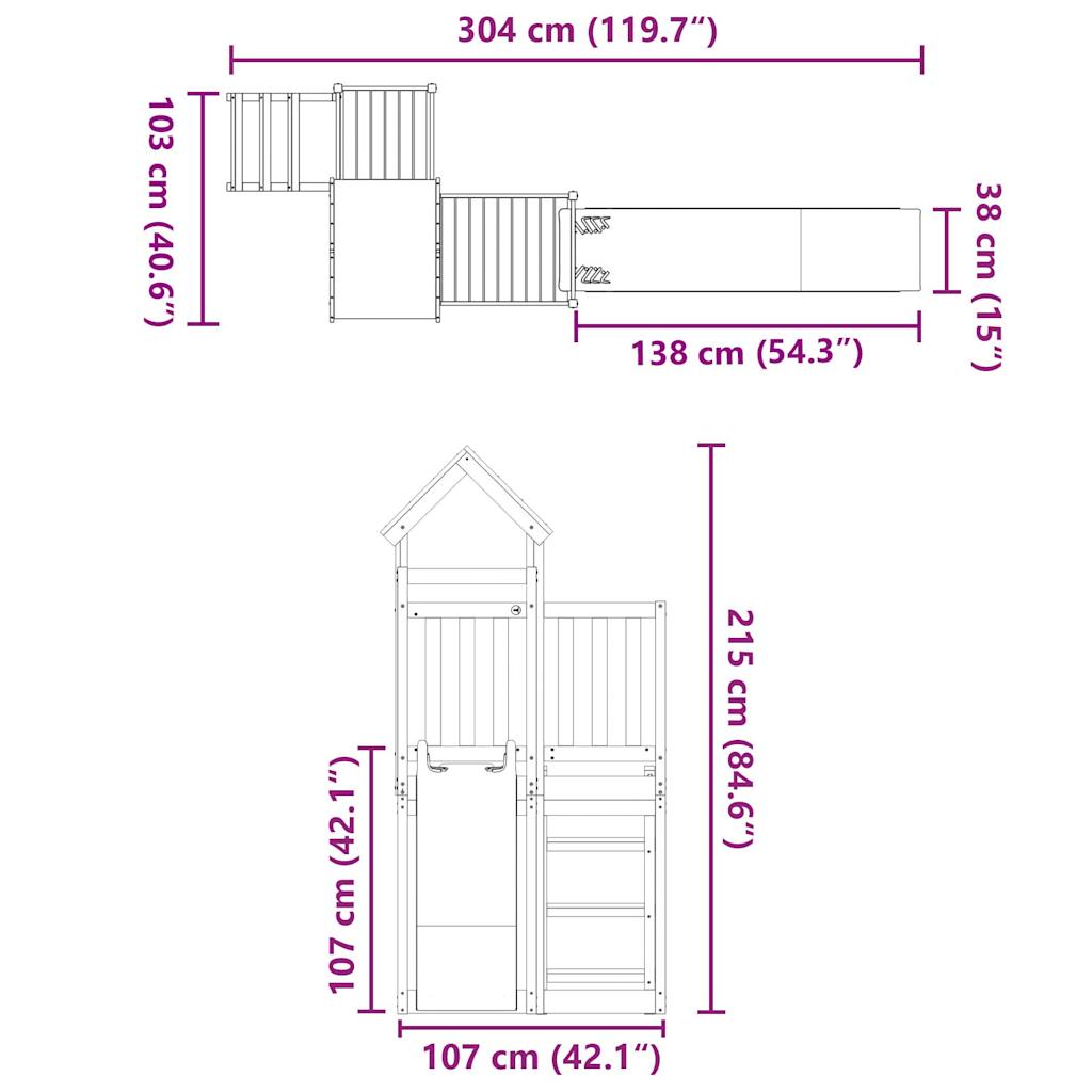 vidaXL Outdoor Playset Impregnated Wood Pine