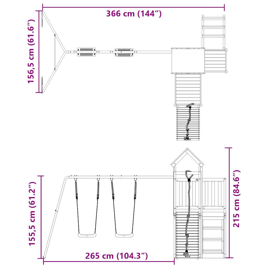 vidaXL Outdoor Playset Impregnated Wood Pine