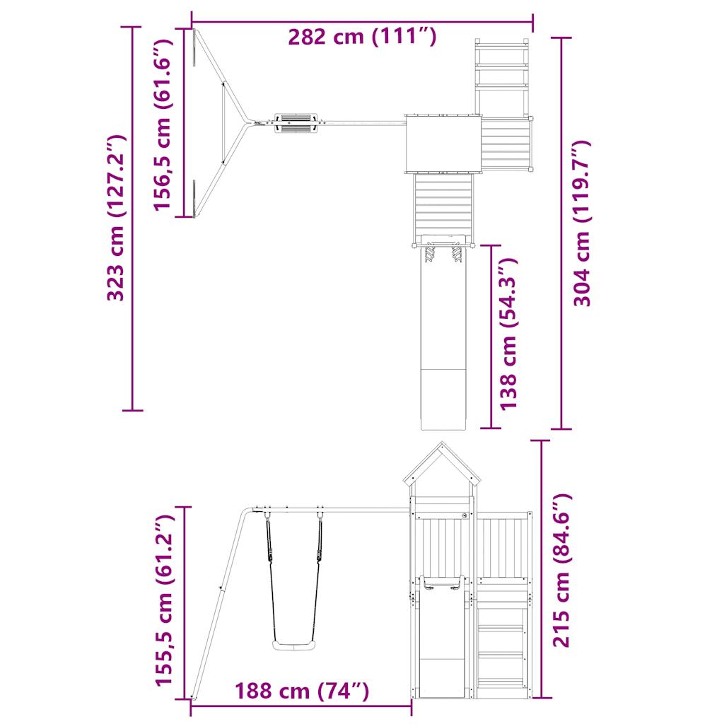 vidaXL Outdoor Playset Solid Wood Douglas