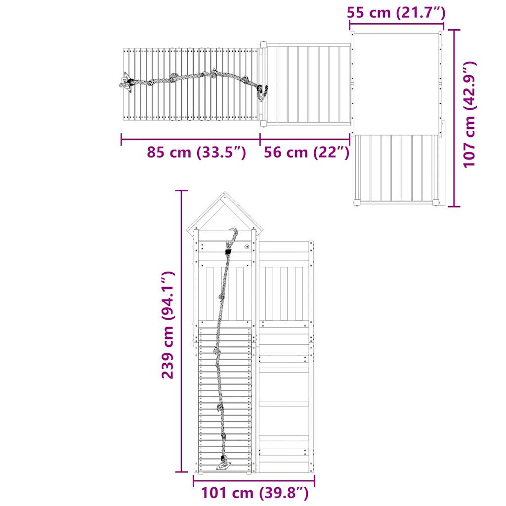 vidaXL Outdoor Playset Solid Wood Pine