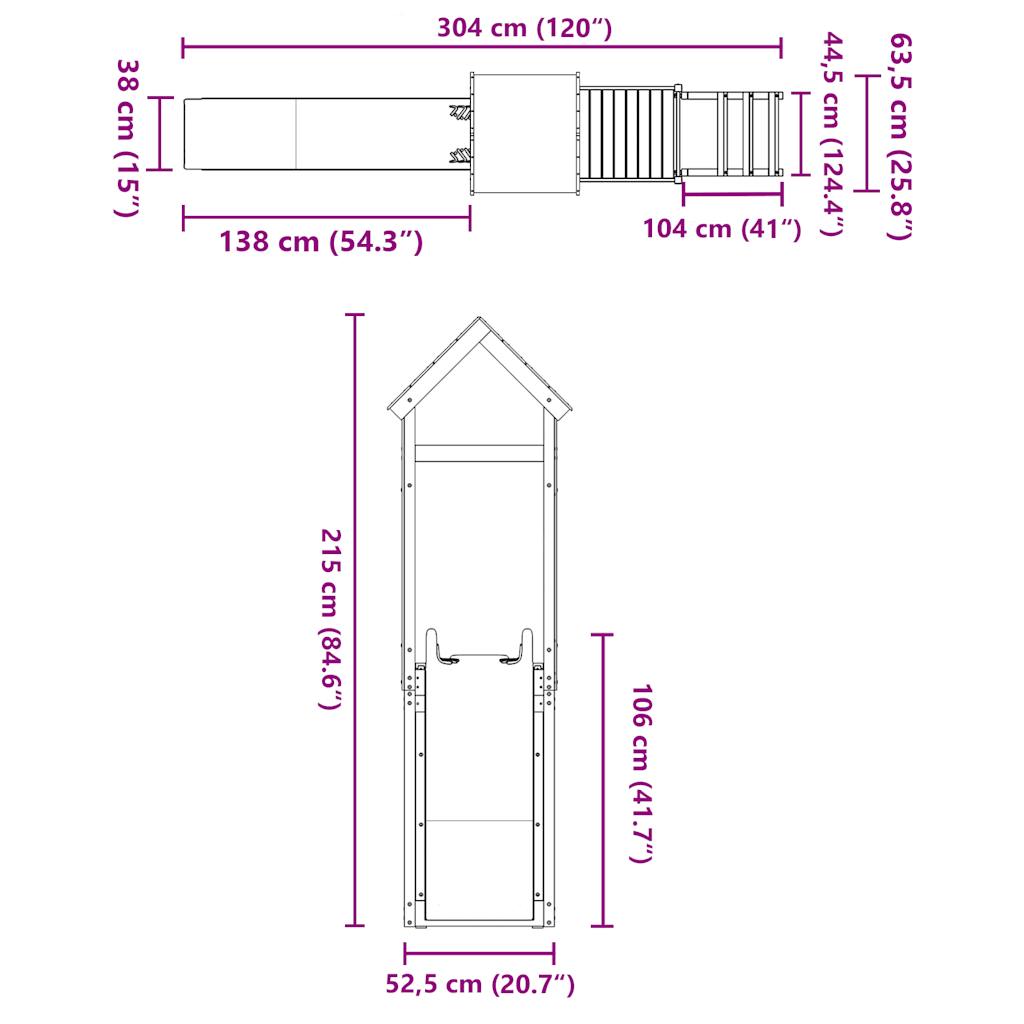 vidaXL Outdoor Playset Impregnated Wood Pine