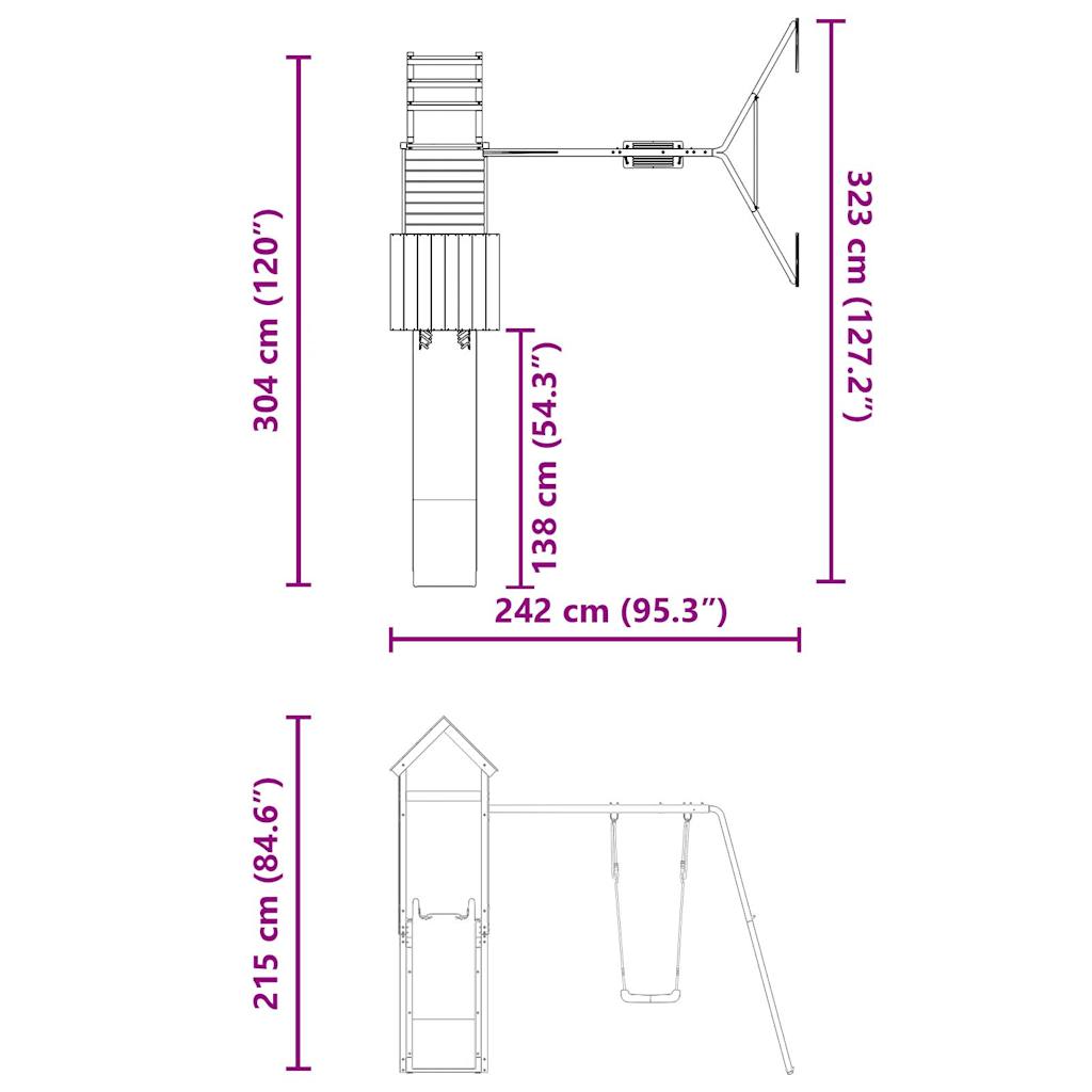 vidaXL Outdoor Playset Impregnated Wood Pine