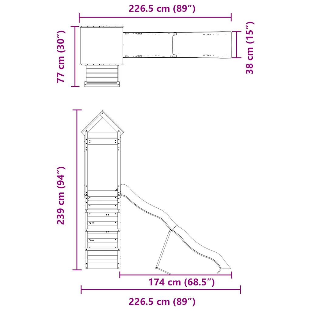 vidaXL Outdoor Playset Impregnated Wood Pine