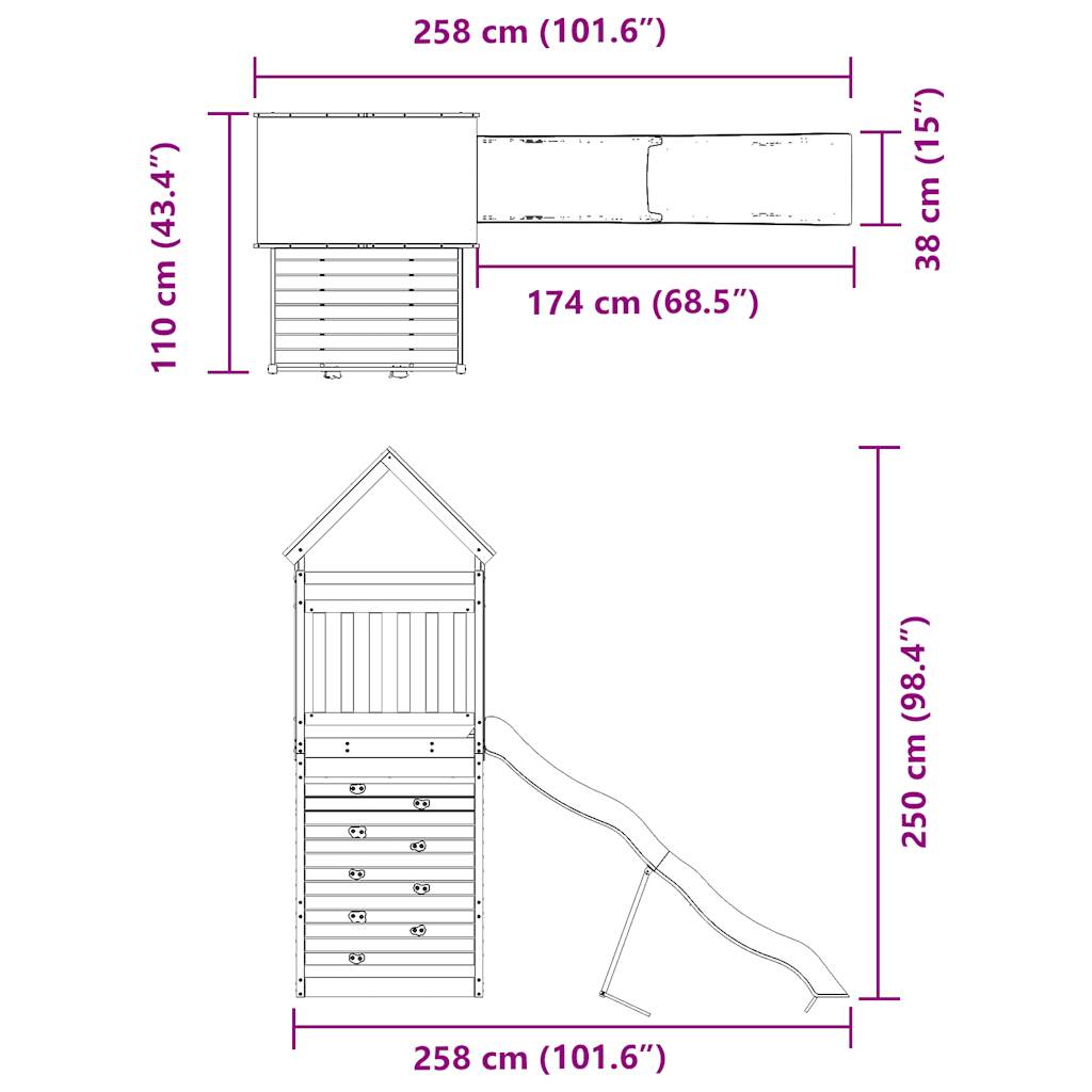 vidaXL Outdoor Playset Solid Wood Pine