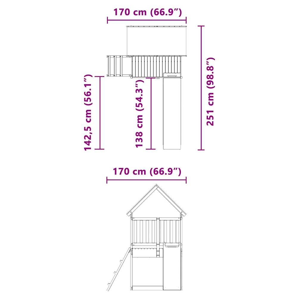 vidaXL Outdoor Playset Solid Wood Douglas