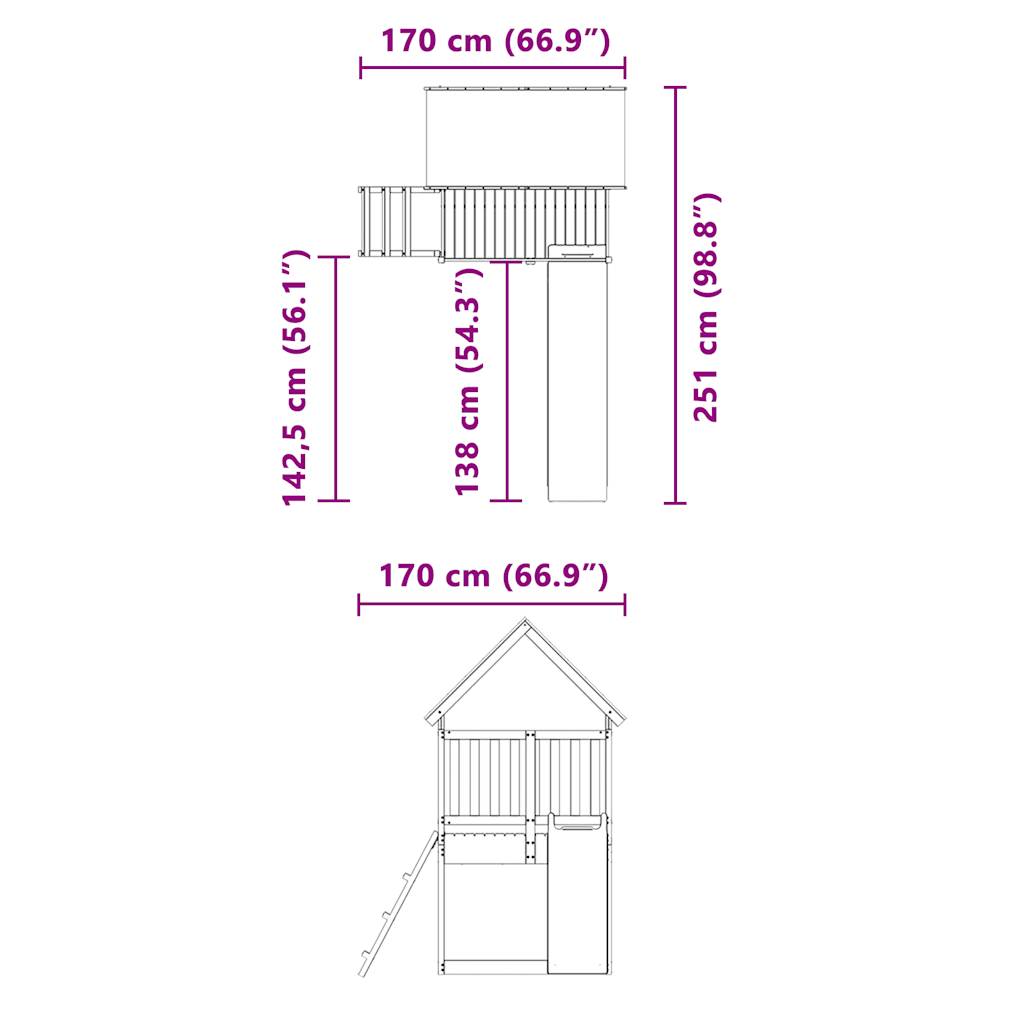 vidaXL Outdoor Playset Impregnated Wood Pine