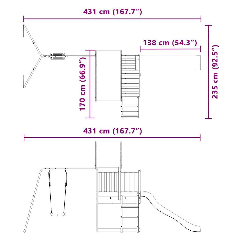 vidaXL Outdoor Playset Solid Wood Douglas