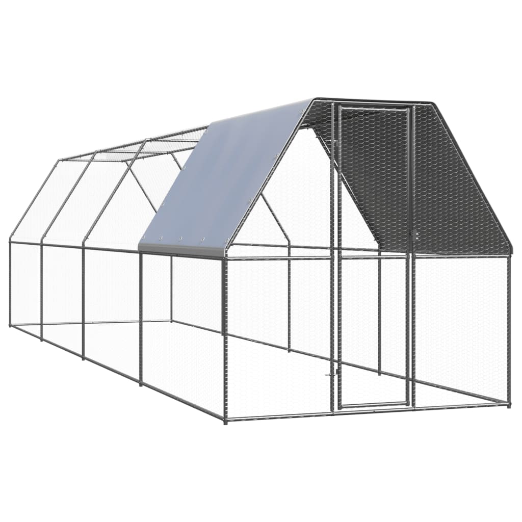 vidaXL Chicken Cage 2x8x2 m Galvanised Steel