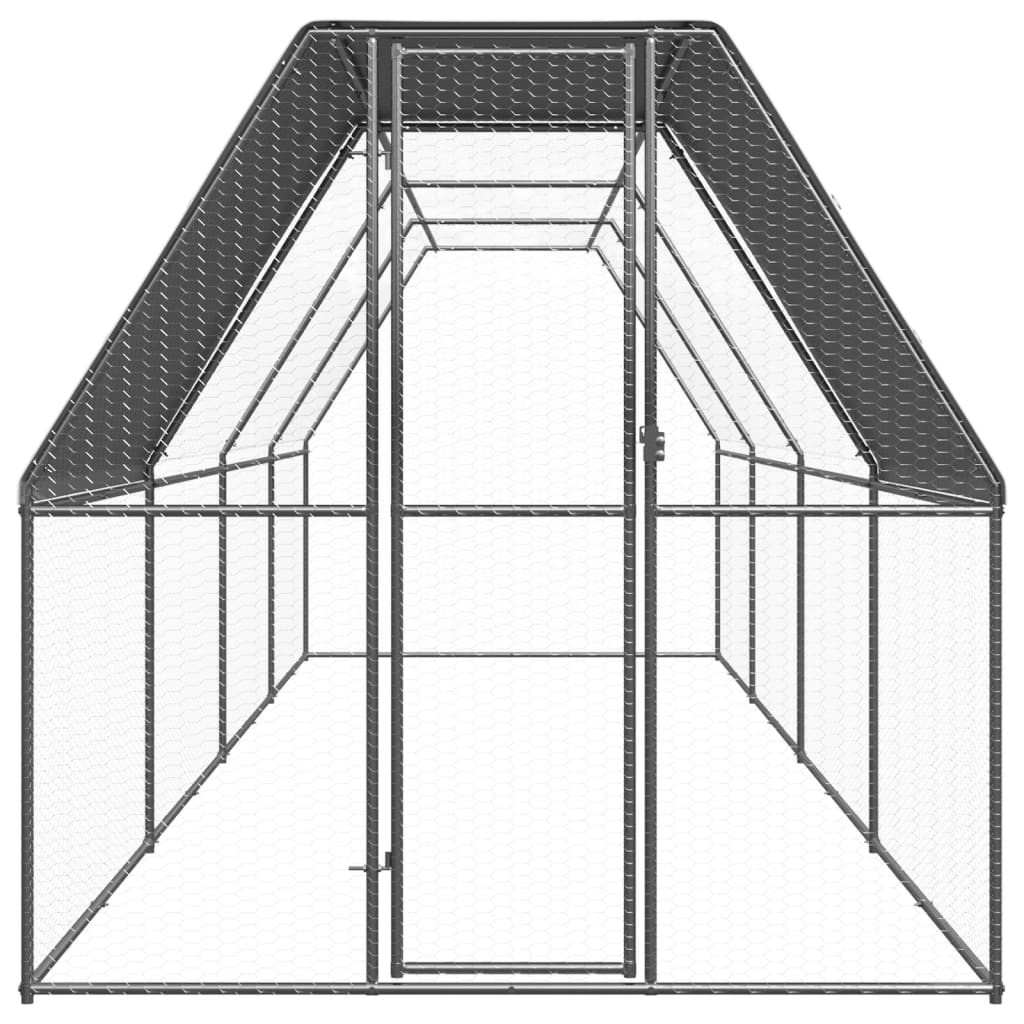 vidaXL Chicken Cage 2x8x2 m Galvanised Steel