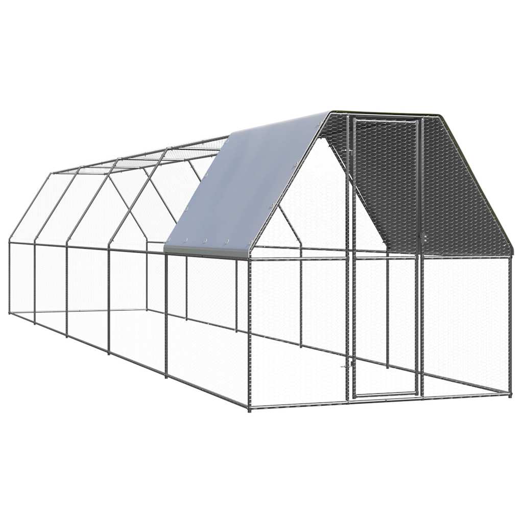 vidaXL Chicken Cage 2x10x2 m Galvanised Steel