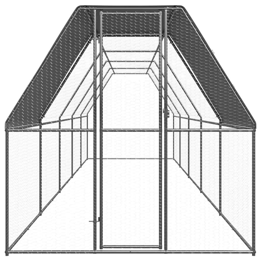 vidaXL Chicken Cage 2x10x2 m Galvanised Steel