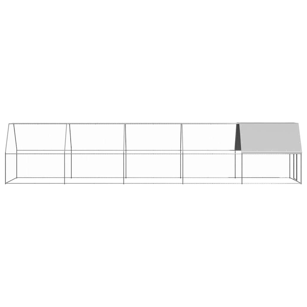 vidaXL Chicken Cage 2x10x2 m Galvanised Steel