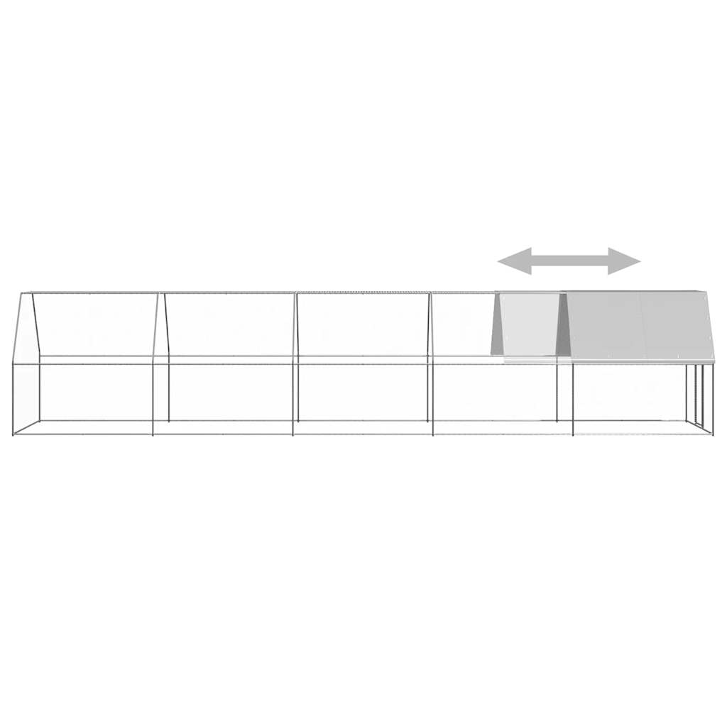 vidaXL Chicken Cage 2x10x2 m Galvanised Steel