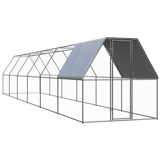 vidaXL Chicken Cage 2x12x2 m Galvanised Steel