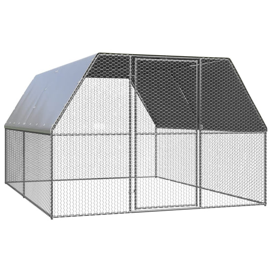 vidaXL Chicken Cage 3x4x2 m Galvanised Steel