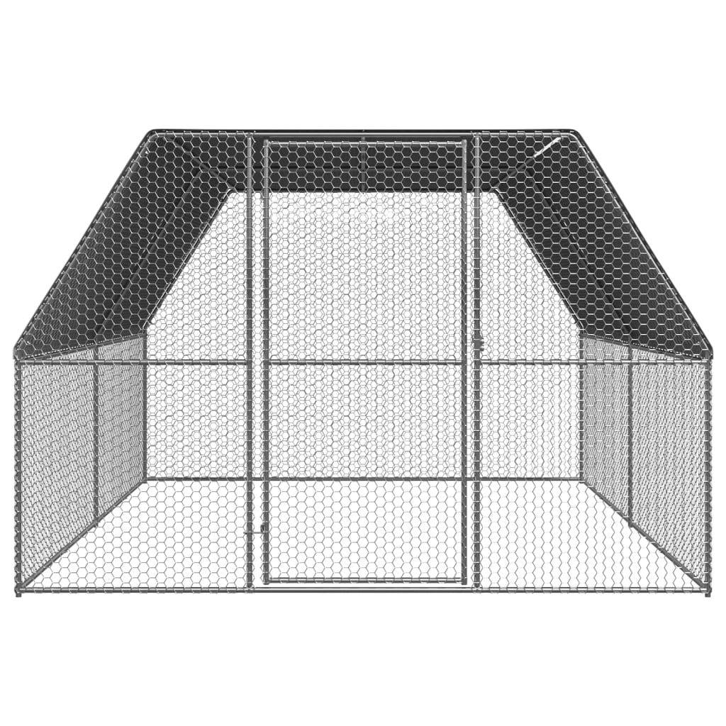 vidaXL Chicken Cage 3x4x2 m Galvanised Steel