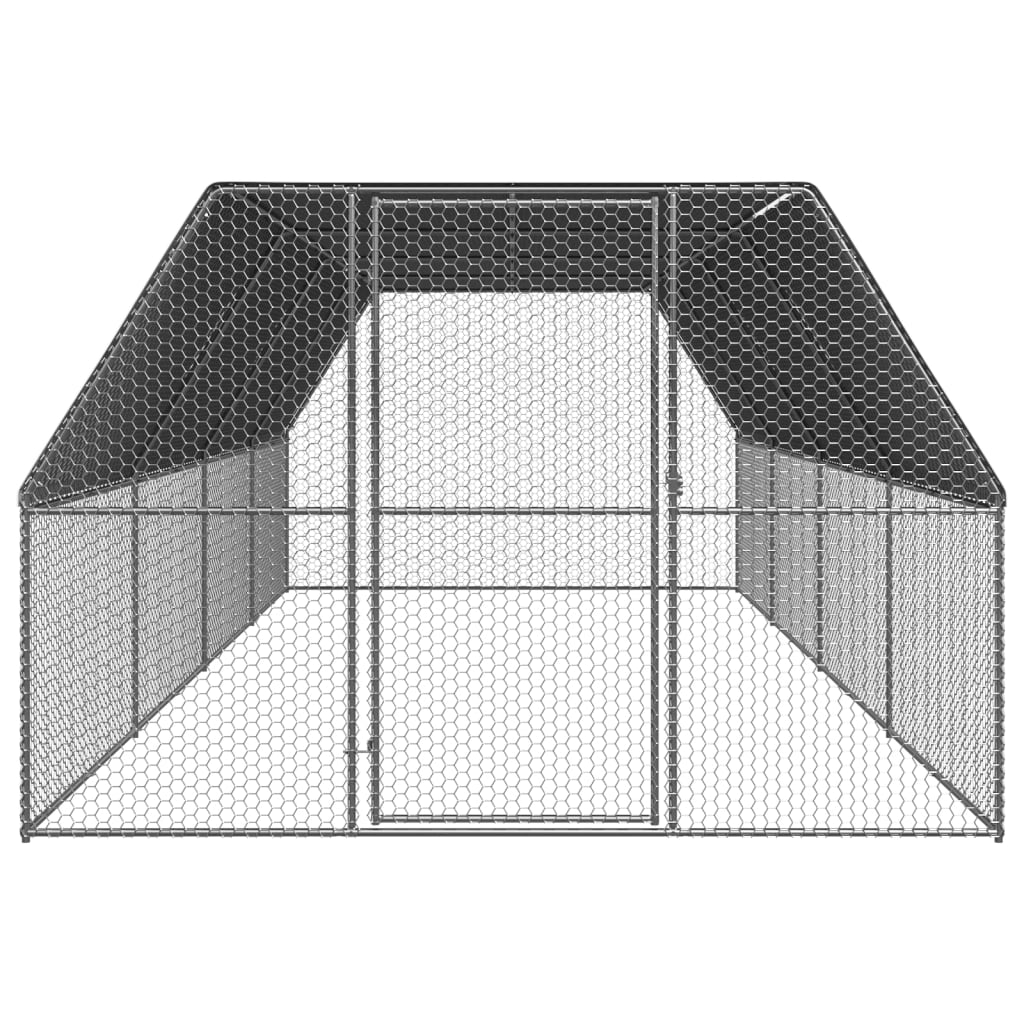 vidaXL Chicken Cage 3x8x2 m Galvanised Steel