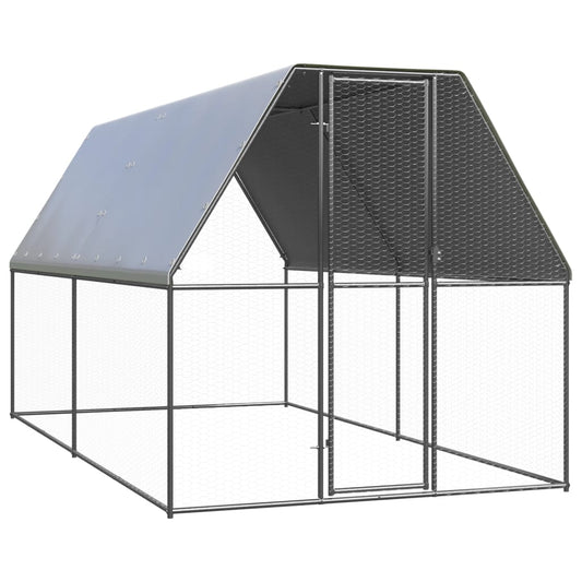 vidaXL Chicken Cage 2x4x2 m Galvanised Steel